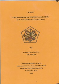 Strategi Penerapan Pendidikan Agama Hindu Di TK Tunas Rimba II Palangka Raya