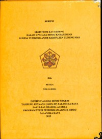 Eksistensi Katambung Dalam Upacara Hindu Kaharingan Di Desa Tumbang Anjir Kabupaten Gunung Mas
