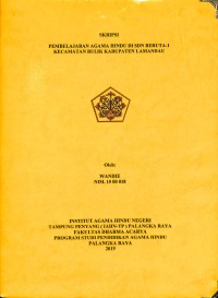 Pembelajaran Agama Hindu Di SDN Beruta-1 Kecamatan Bulik Kabupaten Lamandau