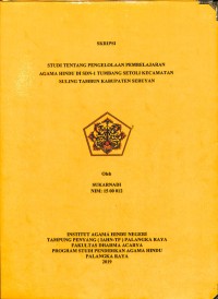 Studi Tentang Pengelolaan Pembelajaran Agama Hindu Di Sdn-1 Tumbang Setoli Kecamatan Suling Tambun Kabupaten Seruyan