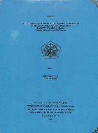 Ritual Nyapu Ipar Dalam Ajaran Hindu Kaharingan Di Desa Bengahon Kecamatan Lahei Kabupaten Barito Utara ( Kajian Bentuk, Fungsi dan Makna )