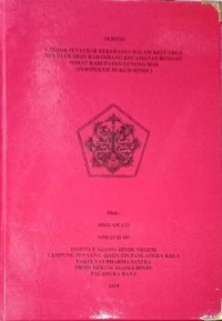 Faktor Penyebab Kekerasan dalam keluarga di kelurahan Rabambang Kecamatan Rungan Barat Kabupaten Gunung Mas (Perspektif Hukum Hindu)