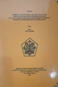 Perbedaan Efektivitas cara Belajar antara Siswa Laki-laki dengan Perempuan Dalam Mata Pelajaran Agama Hindu di SD Negeri -1 Panjehang Kec. Rakumpit Kota Palangkaraya