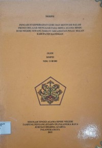 Pengaruh Kepribadian Guru Dan Motivasi Dalam Proses Belajar mengajar Pada Siswa Agama Hindu Di SD Negeri Tewang Darayu Kec. Pulau Malan Kab. Katingan