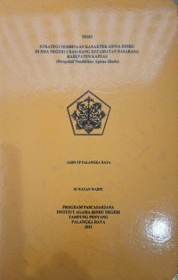 Strategi Pembinaan Karakter Siswa Hindu Di SMA Negeri 1 Basarang Kec. Basarang Kab. Kapuas.