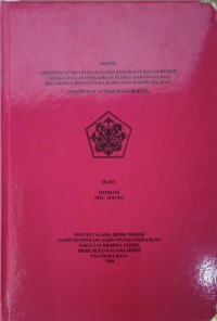 Efektivitas Penyelesaian Kasus Kekerasan Dalam Rumah Tangga di Luar Pengadilan di Desa Marawan Lama Kec. Dusun Utara Kabupaten Barito Selatan (Perspektif Antropologi Hukum)