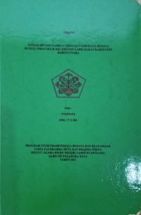 Rumah Betang Tembau Senagai Periwisata Budaya Di Desa Nihan Hillir Kec. Lahei Barat Kab. Barito Utara