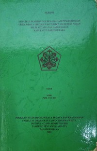 Strategi pemerintahan Desa Dalam Pengembangan Objek Wisata Air Terjun Jantur Doyam Di Desa Nihan Hilir Kecamatan Lahei Barat Kab. Barito Utara