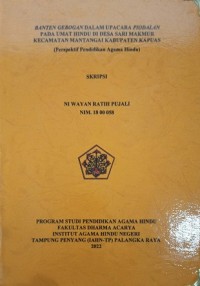 Banten Gebogan Dalam Upacara Piodalan Pada Umat Hindu Di Desa Sari Makmur Kec. Matangai Kab. Kapuas