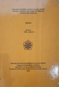 Strategi Pembelajaran Agama Hindu Di SDN-3 Timpah Kec. Timpah Kab. Kapuas