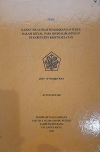 Kajian Nilai-Nilai Pendidikan Pantugur Dalam Ritual Wara Hindu Keharingan Di Kabupaten Barito Selatan