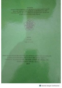 Peran kelompok sadar wisata hapakat maju dalam mengembangkan agrowisata sei tanggaring di kecamatan Kahayan tengah kabupaten pulang pisau