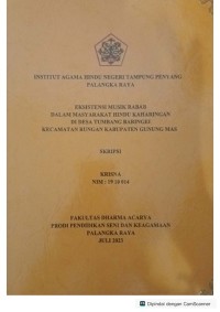 Eksistensi music rabab dalam masyarakat hindu kaharingan di desa tumbang baringei kec. Rungan , kab. GUMAS