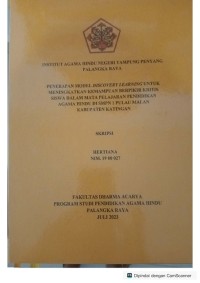 Pnerapan model discovery learning untuk meningkatkan kemampuan berpikir kritis siswa dalam mata pelajaran pendidikan agama Hindu di SMPN 1 pulau malan kab. Katingan