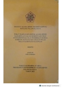 Peran majelis kelompok agama Hindu Kaharingan dalam memotivasi umat untuk meningkatkan pendidikan di desa tumbang banjang kec.pulau malan, kab.Katingan
