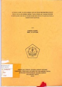 Kinerja Guru Agama Hindu Dalam MenumbuhKembangkan Minat Belajar Siswa Hindu Pada Sekolah Dasar Negeri Warnasari II Di Desa Warnasari Kecamatan Kapuas Kuala Kabupaten Kapuas