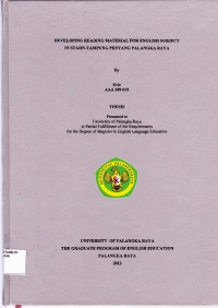 Developing Reading Material For english Subject In STAHN-Tampung Penyang Palangka Raya