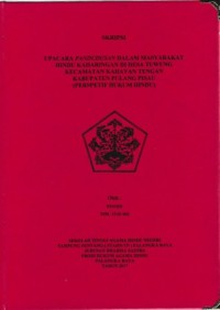 Upacara pandudusan dalam masyarakat Hindu Kaharingan di desa Tuwung kec.Kahayan Tengah kab. PULPIS (perspektif hukum Hindu)