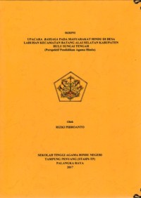 Upacara Bahiaga pada masyarakat Hindu di desa Labuhan kec.Batang Alai Selatan kab.Hulu Sungai Tengah (perspektif pendidikan agama Hindu)