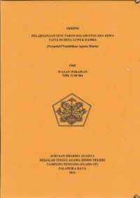 Pelaksanaan Seni Tabuh Dalam Upacara Dewa Yajna Di Desa Lunuk Ramba (Perspektif Pendidikan Agama Hindu)
