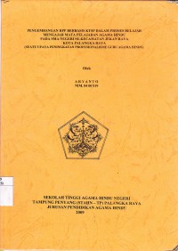 Pengembangan RPP Berbasis KTSP dalam Proses Belajar Mengajar mata Pelajaran Agama Hindu Pada SMA Negeri se-Kecamatan Jekan Raya Kota Palangka Raya ( Suatu Upaya Peningkatan Profesionalisme Guru Agama Hindu