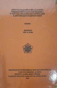Meningkatkan Minat Belajar Siswa Terhadap Seni Budaya Dan Prakarya Di SDM 1 Palangan Kec. Kota Besi Kab. Kotawaringin Timur