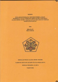Pengaruh Penerapan Metode Pembelajaran Pemberian Tugas Terhadap Prestasi Belajar Siswa Agama Hindu D i SDN-1 Danau Pantau Kecamatan Timpah Kabupaten Kapuas